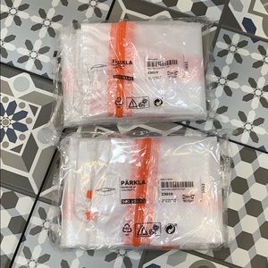 IKEA PÄRKLA Storage Bags with Orange Zipper